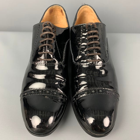 MARC by MARC JACOBS Size 8.5 Black Patent Leather Cap Toe Laces