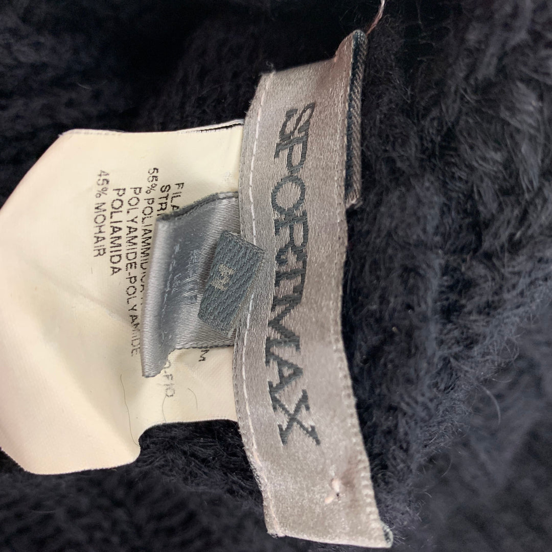 SPORTMAX Size M Black Nylon Mohair Turtleneck Sweater