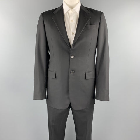 PRADA 40 Regular Black Wool / Silk Notch Lapel Suit