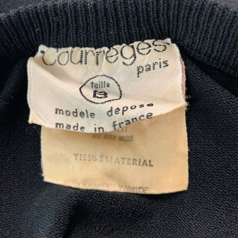 COURREGES Size S Black Polyamide Short Sleeve Dress Top