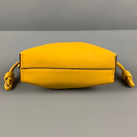 LOEWE Yellow Leather Flamenco Nano Clutch