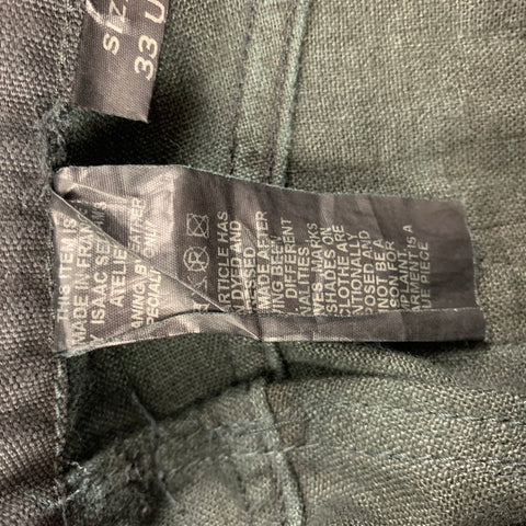 ISAAC SELLAM Size 33 Black Canvas Button Fly Casual Pants