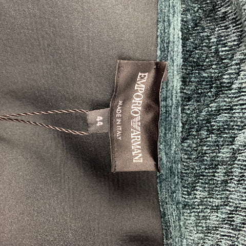 EMPORIO ARMANI Size 34 Forest Green Velvet Biker Jacket