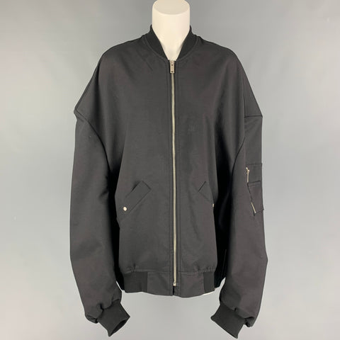 FRANKIE SHOP Chaqueta bomber extragrande de poliéster negra Talla única