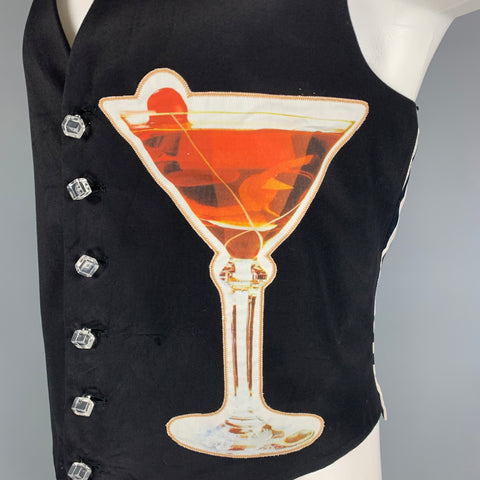 MOSCHINO Cheap and Chic -Martini Cocktail- Talla 44 Chaleco de algodón a rayas blancas y negras