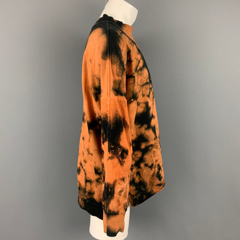 DANIEL PATRICK Size M Black & Orange Tie Dye Cotton Sweatshirt
