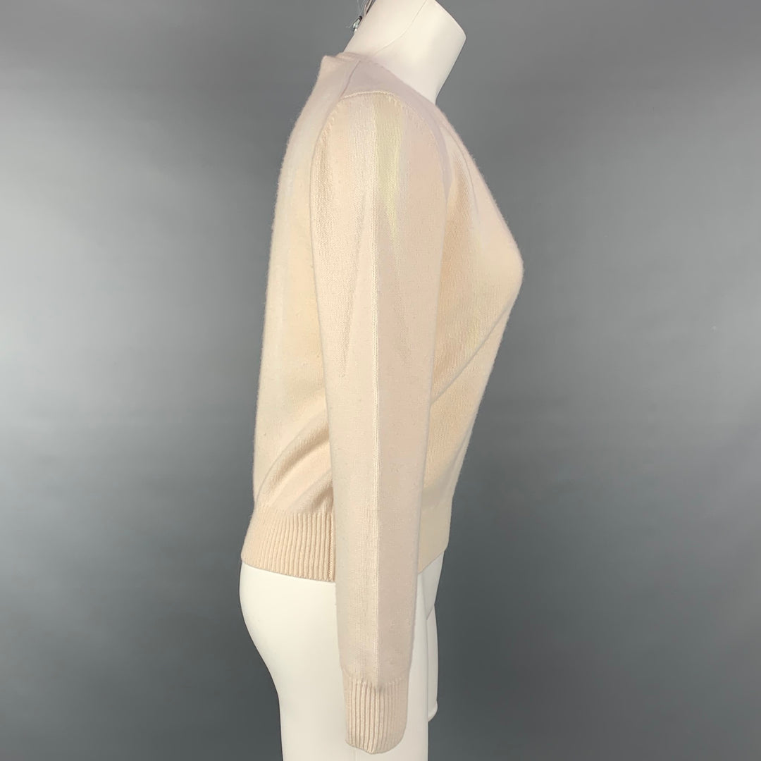 PRADA Cuello en V Talla 6 Jersey con cuello en V de lana / cachemira color crema