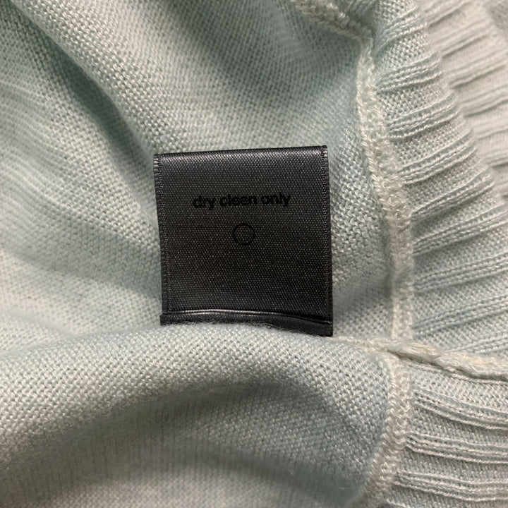 JOHN VARVATOS Size M Light Blue Distressed Silk &  Cashmere V-Neck Pullover