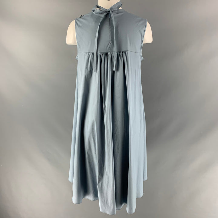 MAX MARA Size 6 Light Blue Cotton Blend Pleated A-Line Dress