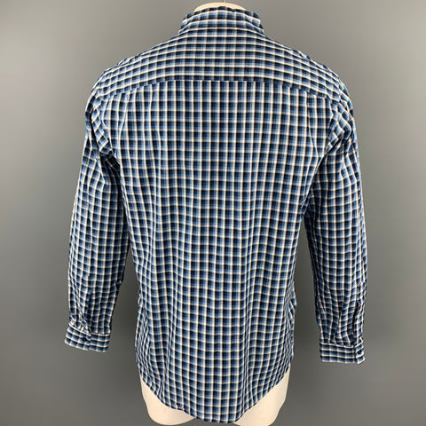 FREEMANS SPORTING CLUB Size XL Blue Checkered Cotton Long Sleeve Shirt