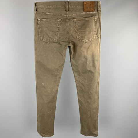 TOM FORD Size 30 Brown Cotton Button Fly Casual Pants