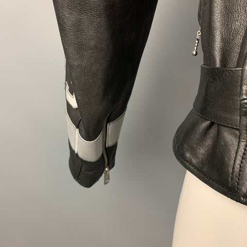 R13 Size M Black Leather Brooklyn USA Biker Jacket
