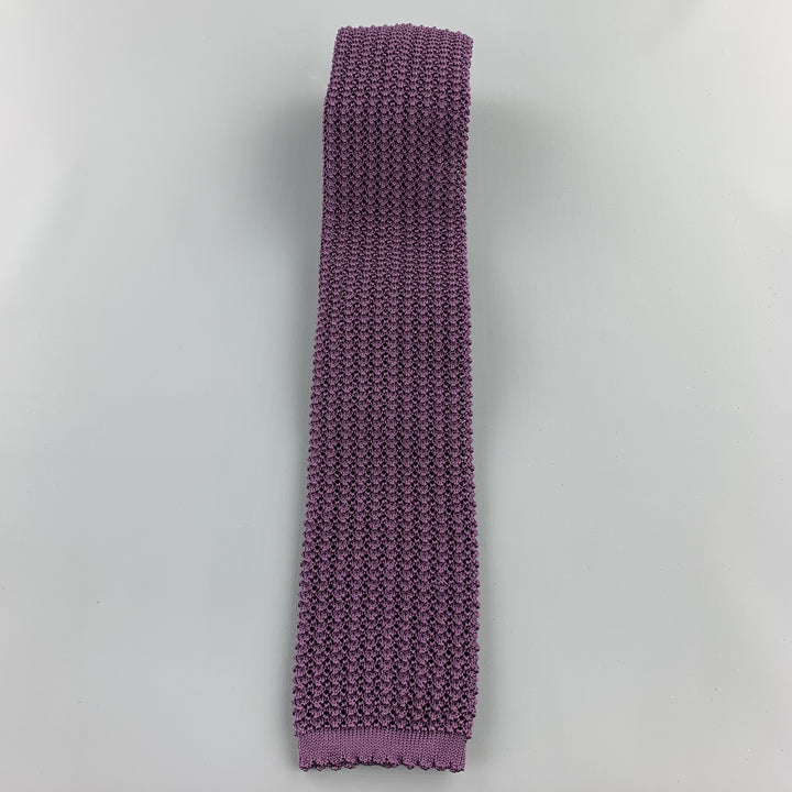 HAYWARD LONDON Muted Purple Silk Textured Knit Tie