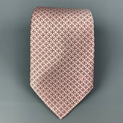 LOUIS VUITTON Rose Brown Jacquard Silk Tie