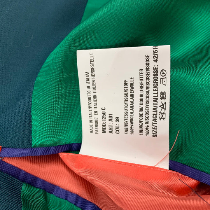 PAUL SMITH Traje Kensington Talla 42 Traje regular con solapa de muesca de lana verde azulado