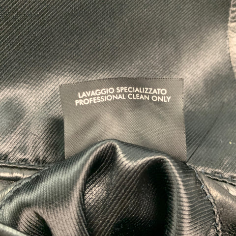 GUCCI Size 42 Black Leather Single breasted Jacket