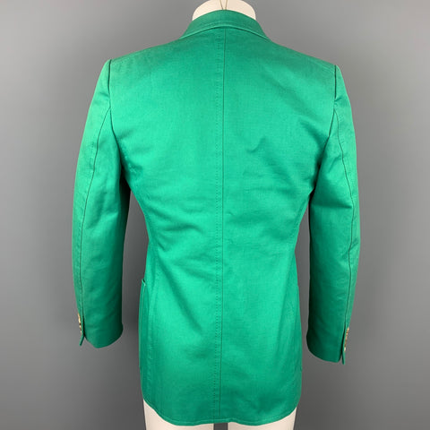 GUCCI by Alessandro Michele Size 36 Green Cotton Peak Lapel Sport Coat