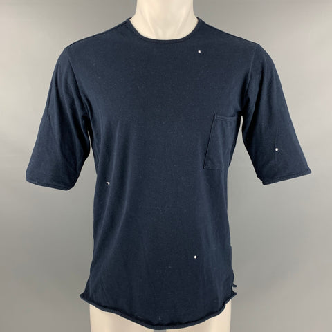 CAMO Taille M Marine Blanc Broderie Coton Polyamide Crew Neck T-shirt