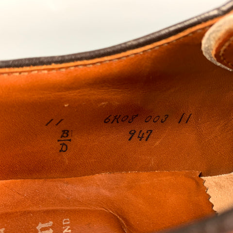 ALDEN Taille 11 Chaussures de marche à lacets en cuir texturé marron toutes saisons