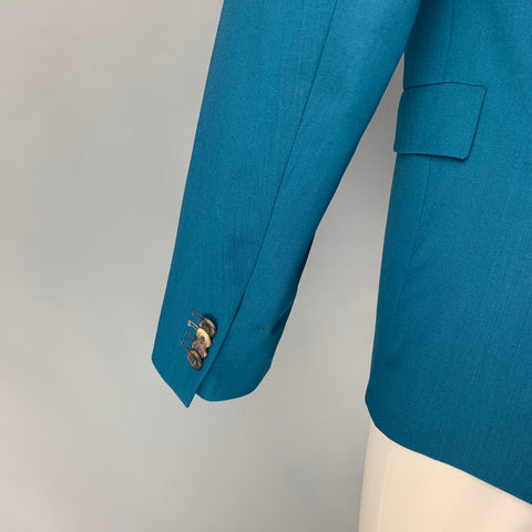 PAUL SMITH Size 38 Teal Wool Notch Lapel Sport Coat