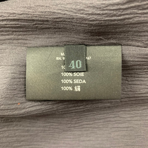 PRADA Size 4 Grey Silk Belted Coat