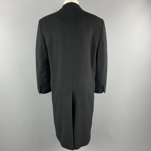 METROPOLITANVIEW Size 40 Black Cashmere top Stitch Notch Lapel Coat