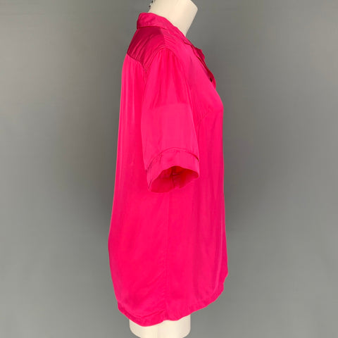 DRIES VAN NOTEN Size XS Pink Viscose Camp Shirt