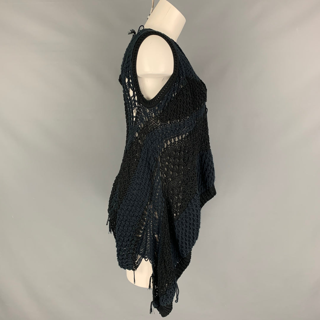 RICK OWENS Size M Black Cotton Textured Open Front Vest – Sui Generis  Designer Consignment