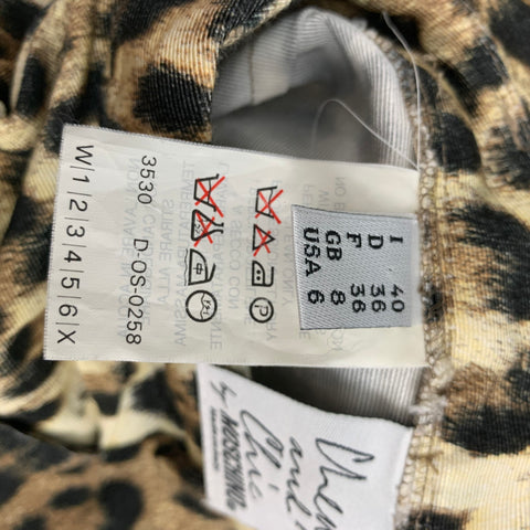 CHEAP and CHIC by MOSCHINO Size 6 Beige Brown Cotton Rayon Animal Print Fitted Pants