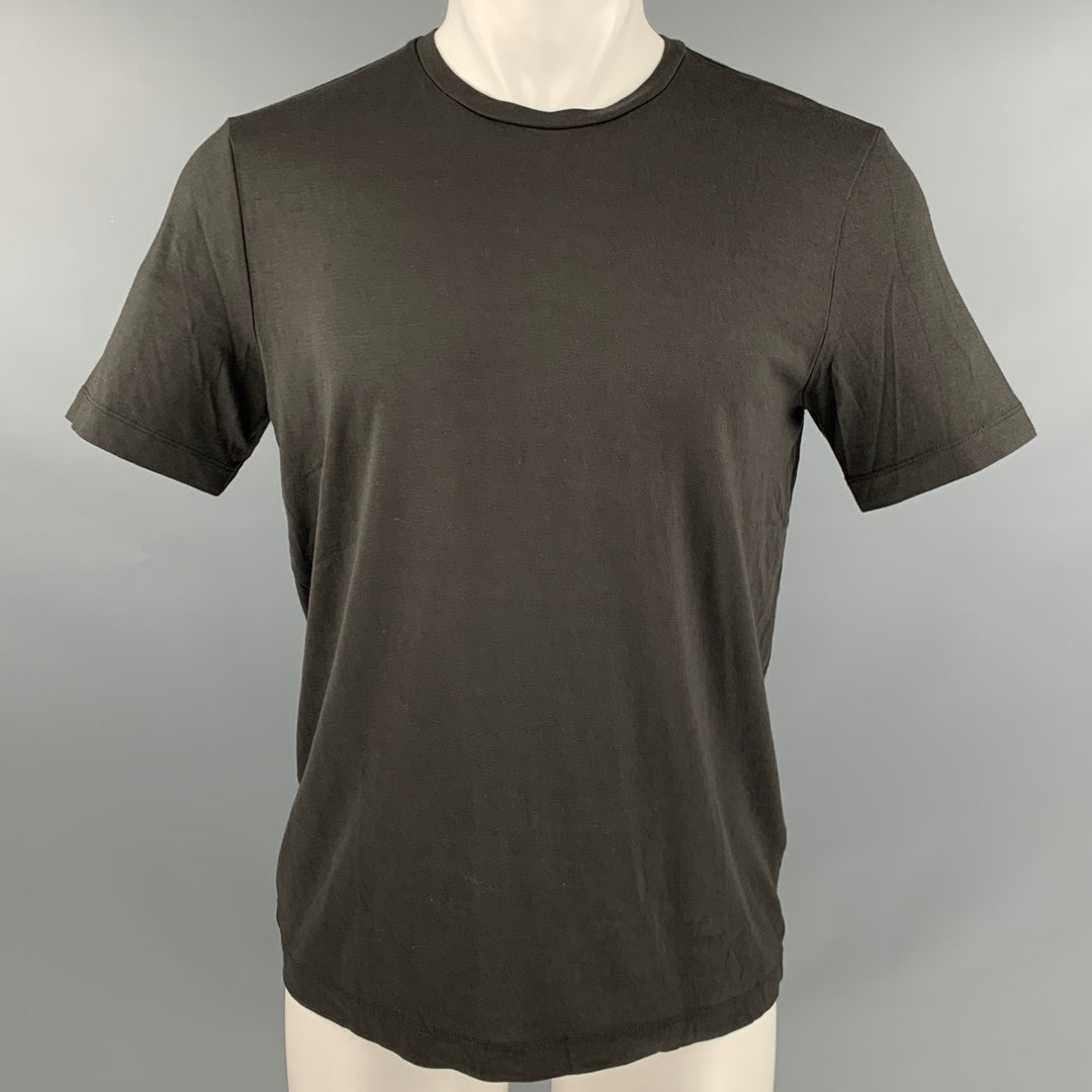 THEORY Size M Brown Silk Cotton Jersey T-shirt