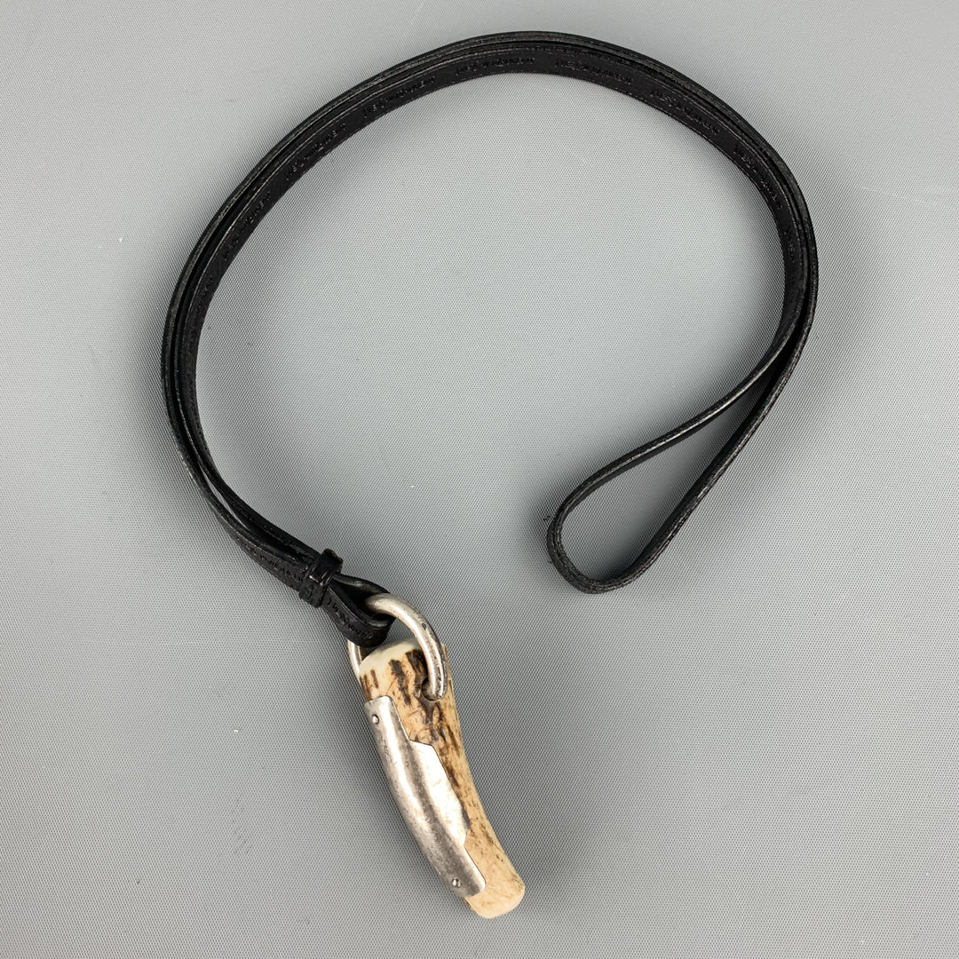 YVES SAINT LAURENT Rive Gauche by Tom Ford Spring 2004 Black Leather Horn Necklace