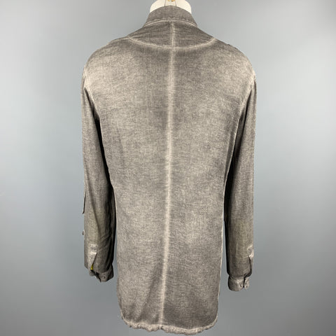 ALEXANDRE PLOKHOV Size S Dark Gray Dyed Cotton Button Up Long Sleeve Shirt