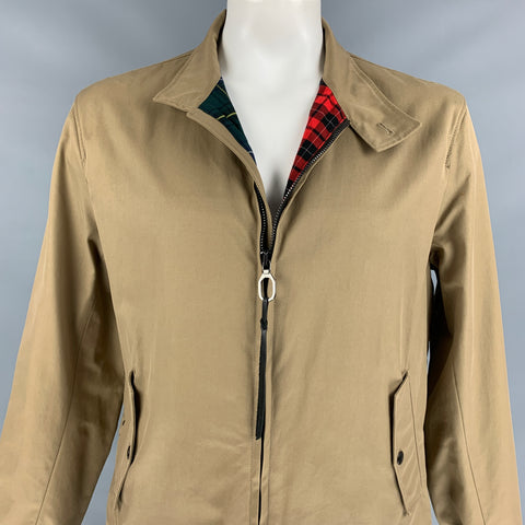 LANVIN Size 44 Tan Cotton Zip Up Jacket