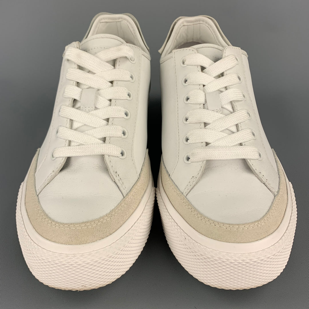 RAG & BONE Army Size 10 White Suede Leather Lace Up Sneakers