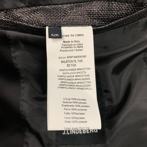 J. LINDEBERG Size 42 Regular Black Woven Polyamide / Cotton Sport Coat