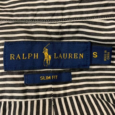 RALPH LAUREN Size S Black & White Stripe Cotton Button Down Long Sleeve Shirt