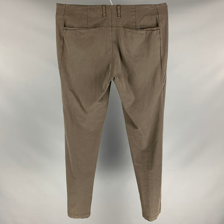 TRANSIT Size XL Olive Cotton Blend Button Fly Casual Pants