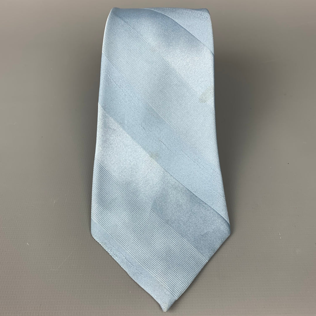 vintage TONINO FIRENZE Cravate en polyester bicolore bleu clair