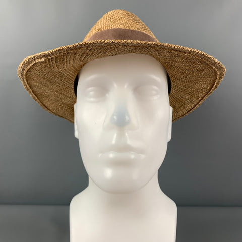 Vintage MAKINS Tan Straw Fedora Hat