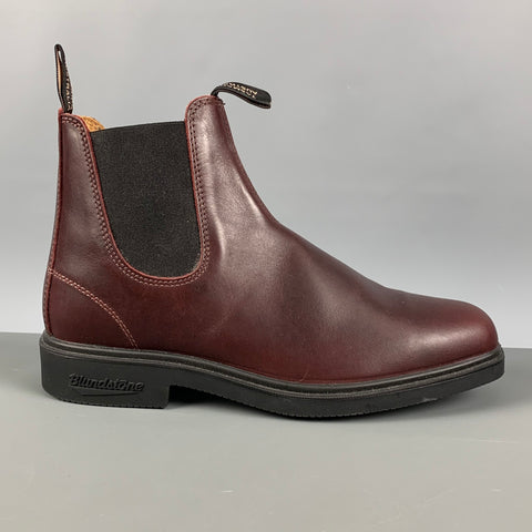 BLUNDSTONE Size 11 Burgundy Solid Leather Boots