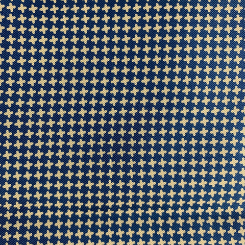 TURNBULL & ASSER Blue Cream Crosses Silk Pocket Square