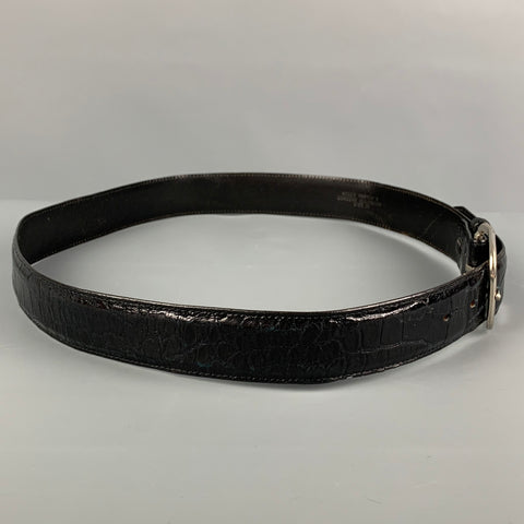 BILLY MARTIN'S Size 36 Black Alligator Belt