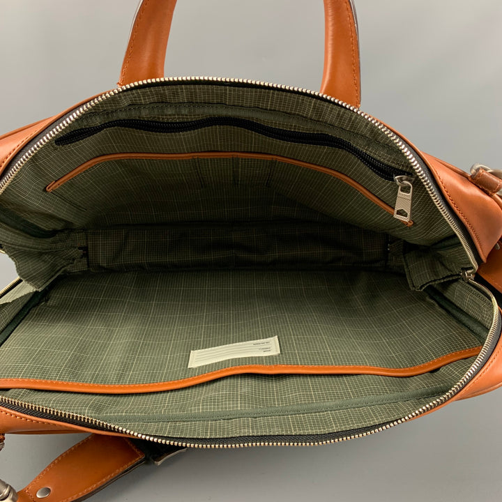 JACK SPADE Tan Solid Leather Briefcase Bags