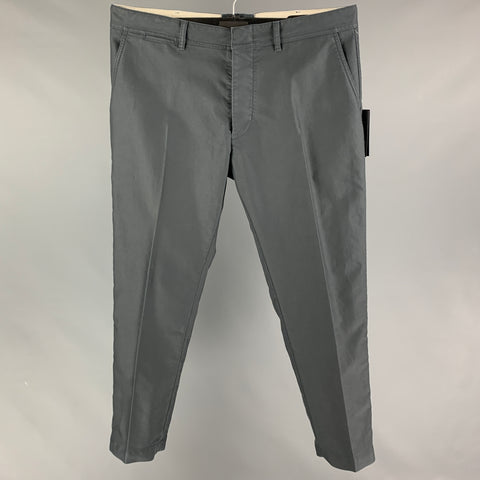 TOM FORD Size 38 Slate Cotton Flat Front Casual Pants