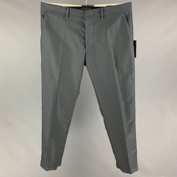 TOM FORD Size 38 Slate Cotton Flat Front Casual Pants