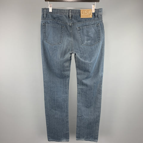 JOHN VARVATOS * U.S.A. Size 31 x 34 Solid Navy Cotton Jeans