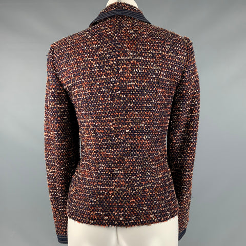 ESCADA Taille 4 Veste texturée en mélange de laine orange marine