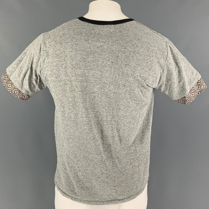 SASQUATCHfabrix Size XL Grey Cotton Silk Crew-Neck T-shirt