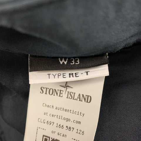 STONE ISLAND Size 33 Navy Cotton Blend Slim Fit Type RE-T Casual Pants