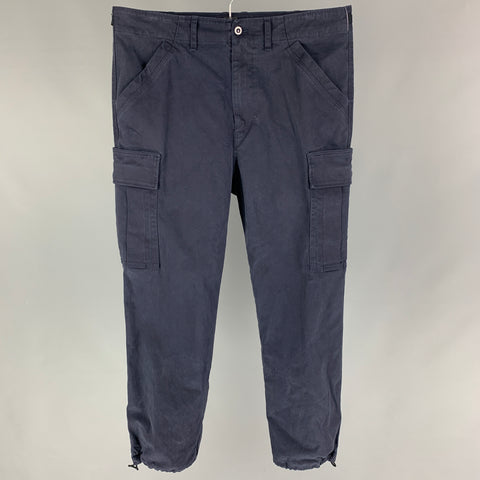 MAURO GRIFONI Size 34 Navy Cotton Cargo Casual Pants